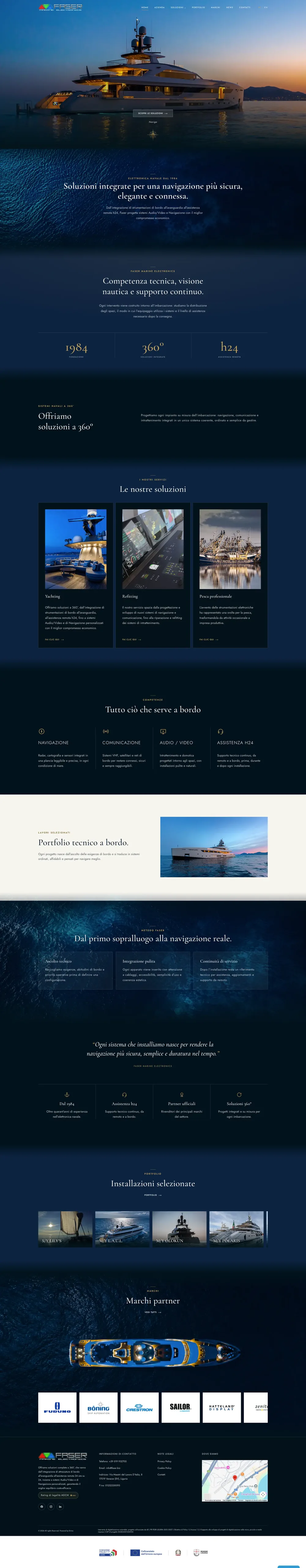 Home del sito Faser, elettronica e impiantistica navale per yacht