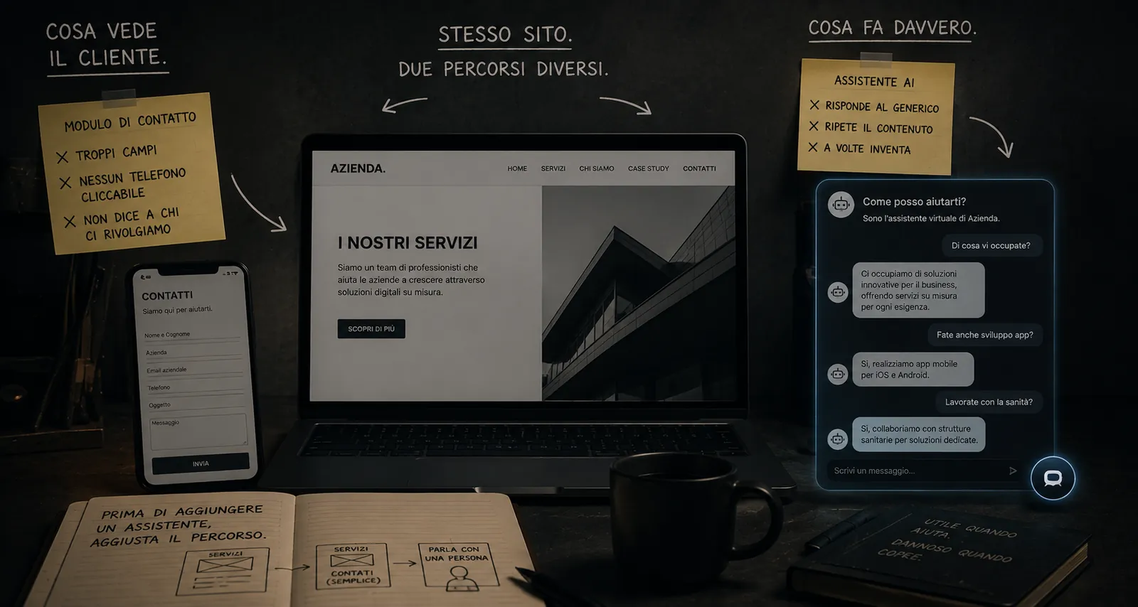 Immagine di apertura dell'articolo Prima del chatbot, il modulo dei contatti