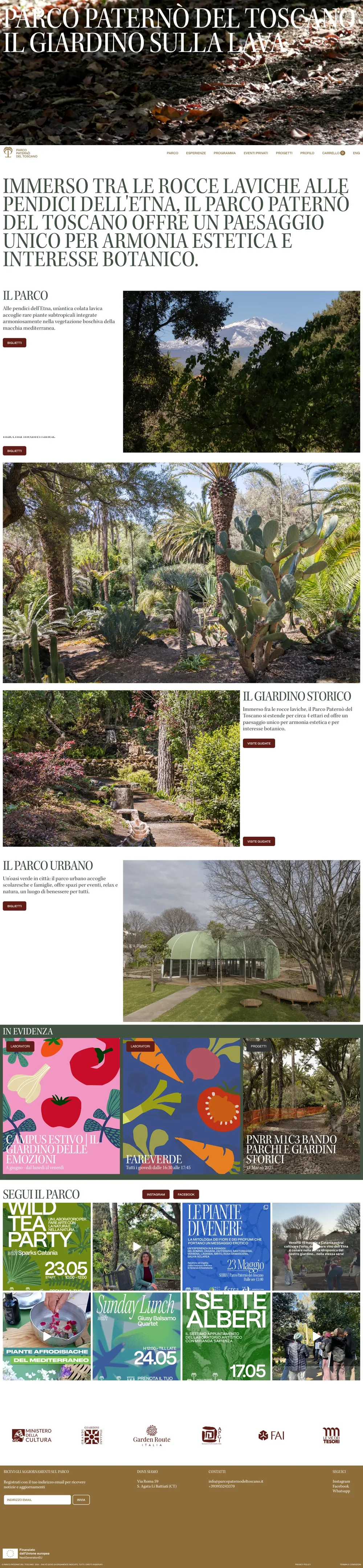 Parco Paternò del Toscano, apertura del sito culturale e territoriale